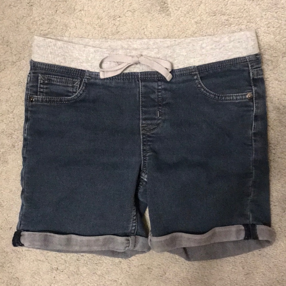 Justice Knit Waistband Dark Denim Jegging Shorts